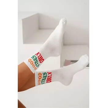 Pánské ponožky POUZE DÁMSKÉ PONOŽKY GOOD VIBES 0200.115 BÍLÁ 2 37-41