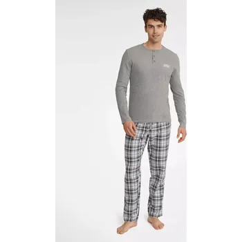 Pánská móda Pyžamo Usher 40946-90X Grey melange - Henderson XXL