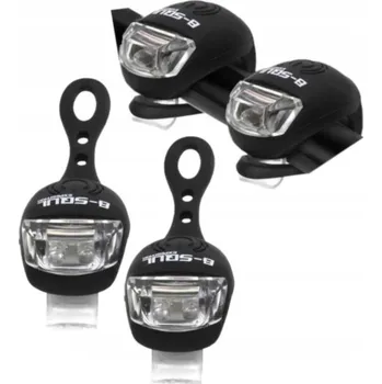 Cyklosvítilna LED SVĚTLO NA KOLO PŘEDNÍ Silikonové Sada 2ks na kolo černé