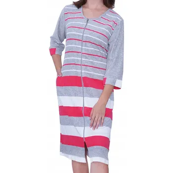 Dámský župan Dámský župan na zip s proužky, kapsami a 3/4 rukávem, velikost XL