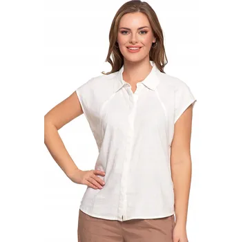 Dámská košile Dámská lněná halenka košilového střihu bez rukávů, klasická, prodyšná MORAJ S