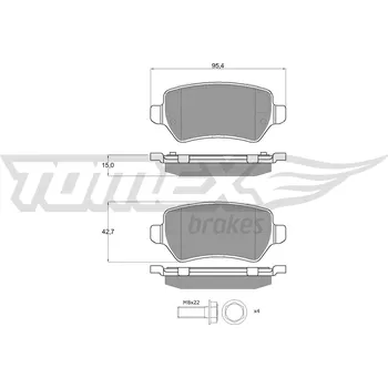 Brzdová destička Sada brzdových destiček, kotoučová brzda TOMEX TX 12-971