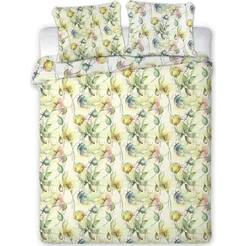 Povlečení FARO Francouzské povlečení bavlněný satén Aquarell herbář Bavlna - Satén, 220/200, 2x70/80 cm