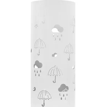 Stojan na deštník Stojan na deštníky, vzor deštníky, ocelový, bílý