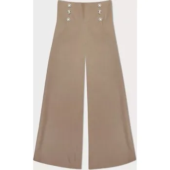 Dámské kalhoty Elegantní široké dámské kalhoty v karamelové barvě (33575) odstíny béžové uni velikost