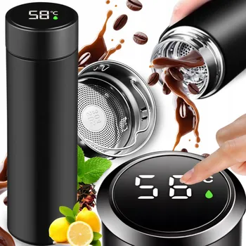 Termoska Termoska Termohrnek s LCD Displejem na Horké Nápoje 12-24H 500ml