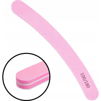 Pilník leštička na nehty banán gradace 100/180 světle růžová