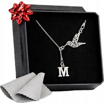 Náhrdelník stříbrný náhrdelník Kolibřík písmenko celebrita stříbrná