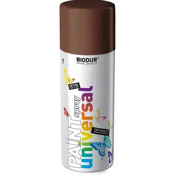 Barva ve spreji BIODUR SPRAY UNIVERZÁLNÍ SMALT HNĚDÁ RAL 8011 400 ML