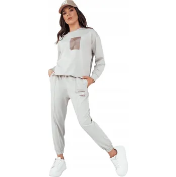 Tepláková souprava s s potiskem a mikina a šedými kalhotami AY1037 - M