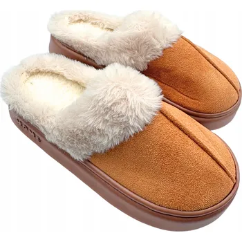 Dámská obuv Pantofle s kožešinou Zimní domácí pantofle Bambosze 38-39