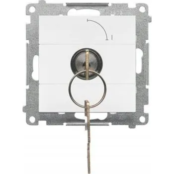 vypínač S.55 Jednopólový vypínač na klíč 0-I kontakt 5A 250V bílý matný TW1K.01/111
