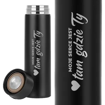 Termoska Termohrnek Termoska Černá Pro Páry Dárek k Valentýnu Tam, kde jsi Ty