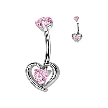 Piercing Šperky4U Piercing do pupíku - TITAN, barva: růžová - TIT1352-P