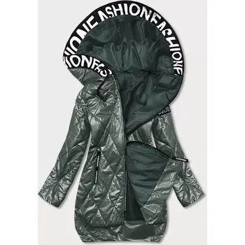 Zelená prošívaná bunda s kapucí (B8082-10) odstíny zelené 48