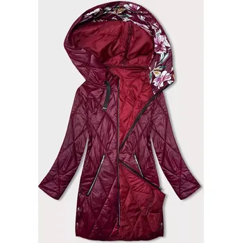 Dámská bunda ve vínové bordó barvě s ozdobnou kapucí (B8227-74) odstíny červené 54