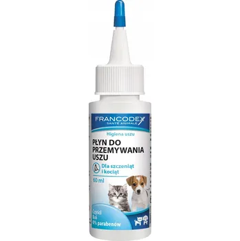 Kosmetika pro psa Čisticí roztok na uši pro koťata a štěňata Francodex 60 Ml