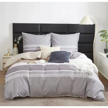 Povlečení POVLEČENÍ 220x200 + 2X POVLEČENÍ NA POLŠTÁŘ 70X80 OBOUSTRANNÉ BAVLNĚNÝ SATÉN PROUŽKY