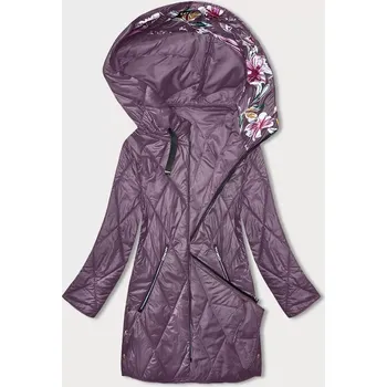 Fialová dámská bunda s ozdobnou kapucí (B8215-71) odstíny fialové 48