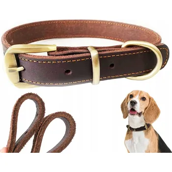 Obojek pro psa Kožený obojek pro psa hnědý Elegantní z přírodní kůže pro psa