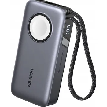 Powerbanka Powerbanka 10000 mAh Ugreen PB527, 30 W, vestavěný kabel USB-C a nabíječka