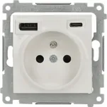 Zásuvka s nabíječkou USB C+A 2,1 A 16 A bílá Kontakt-Simon 54