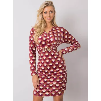 Dámské šaty Šaty DHJ SK 12695.26P tmavě růžová jedna velikost