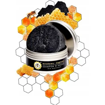 Šampon Šampon na vlasy v kostce, medovo-uhlíkový, 70 g, Miodowa Mydlarnia