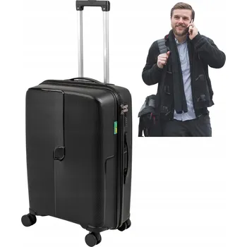 Cestovní kufr střední velikosti černý, z polypropylenu na kolečkách Wowbag 7918 M