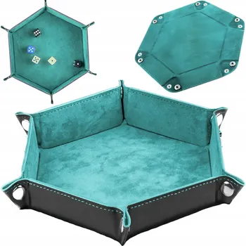 Příslušenství k deskovým hrám ŠESTIHRANNÁ PODLOŽKA NA KOSTKY PRO RPG HRY SKLÁDACÍ ZÁSOBNÍK NA KOSTKY