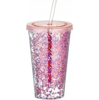 Párty hrnek se třpytkami RŮŽOVÝ bez potisku