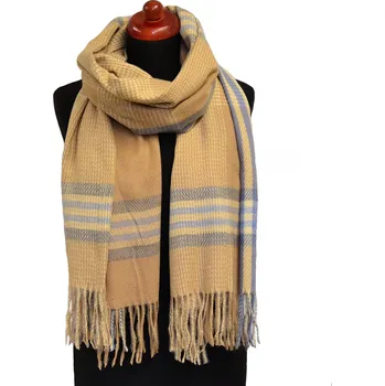 Šála Šála zimní - velbloudí hnědá kostkovaná