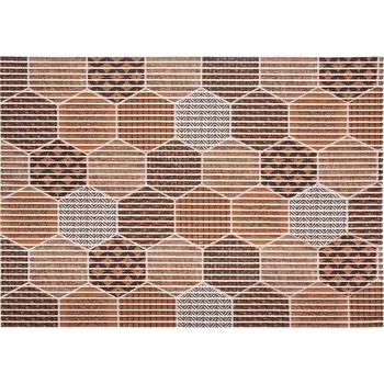 Koupelnová předložka Pěnová koupelnová předložka protiskluzová MARINO 65x45 cm PVC hnědé dlaždice