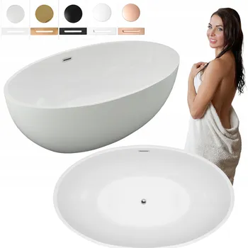 Vana VOLNĚ STOJÍCÍ AKRYLÁTOVÁ VANA LUNA + SIFON A VÝPUST 3 175X100X58 BÍLÁ