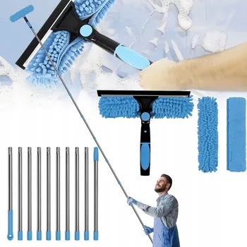 Vysavač na okno MOP NA OKNA TELESKOPICKÝ ČISTIČ MYČKA NA SKLA ZRCADLA KABINY DLOUHÝ 424CM 2V1