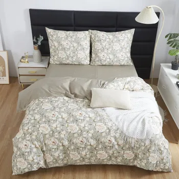 Povlečení POVLEČENÍ 140x200 + POVLEČENÍ 70X80 OBOUSTRANNÁ BAVLNĚNÁ SATÉNOVÁ KVĚTINA