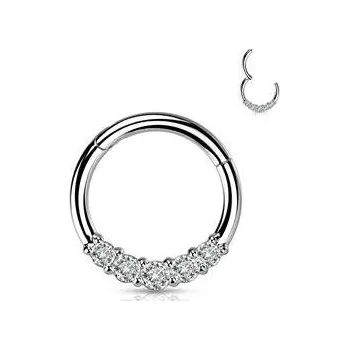 Piercing NS0061-ST Segment kruh se zirkony, cartilage piercing 1,2 x 8 mm