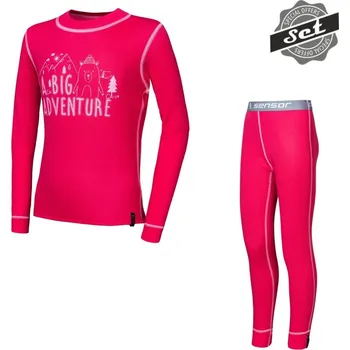 Dětské termoprádlo Dětský funkční set SENSOR Double Face Adventure růžový Barva: růžová, Velikost: 100