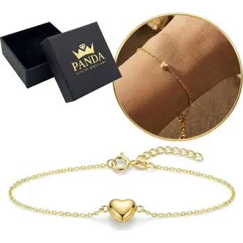 Náramek Zlatý náramek 585 Celebritka Srdce Dárek Srdíčko Pro Ženu