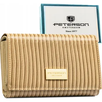 Peněženka Peterson peněženka z pravé kůže béžová - dámská