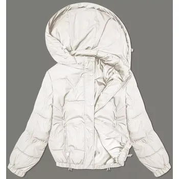 Dámská bunda Prošívaná bunda v ecru barvě s odepínací kapucí Miss TiTi (2482) odstíny bílé XXL (44)