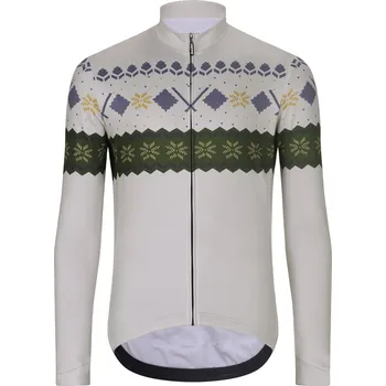 cyklistický dres HOLOKOLO Cyklistický dres s dlouhým rukávem zimní - FROSTTRAIL WINTER - šedá/zelená S