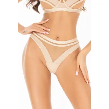 Kalhotky Provázek Brasiliana V-11085 béžový - Axami XL