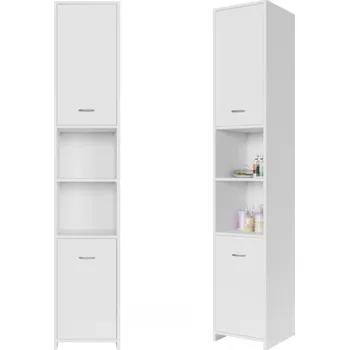 Koupelnový nábytek Casaria Vysoká koupelnová skříňka SILKE, 180×30×30cm, bílá