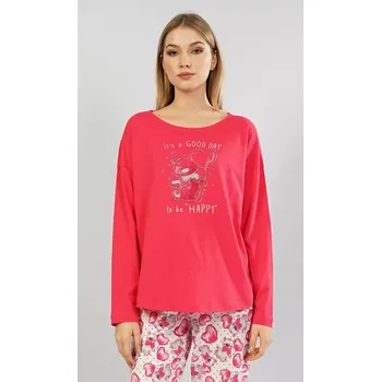 Dámské pyžamo dlouhé Good day červená S