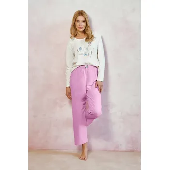 Pánské pyžamo 3459 DÁMSKÉ DLOUHÉ PYŽAMO MONICA S-XL ecri XL