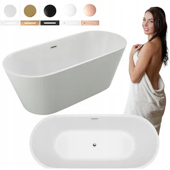 Vana VOLNĚ STOJÍCÍ VANA EMILY AKRYLÁTOVÁ + SIFON VÝPUSTNÝ VENTIL 3 150X75X58 BÍLÁ