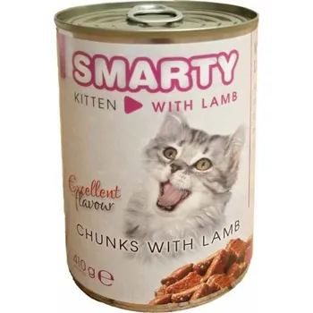 Krmivo pro kočku SMARTY Cat Kitten Jehněčí chunks, konzerva 410 g
