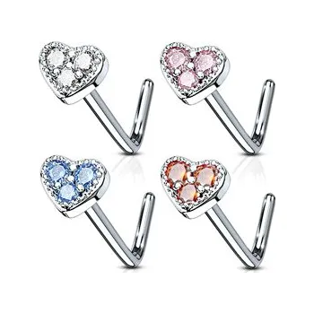 Piercing N0087-C Piercing do nosu srdíčko