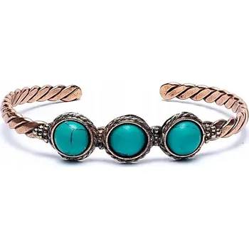 Náramek Kroucený náramek z kamenů v tyrkysové barvě